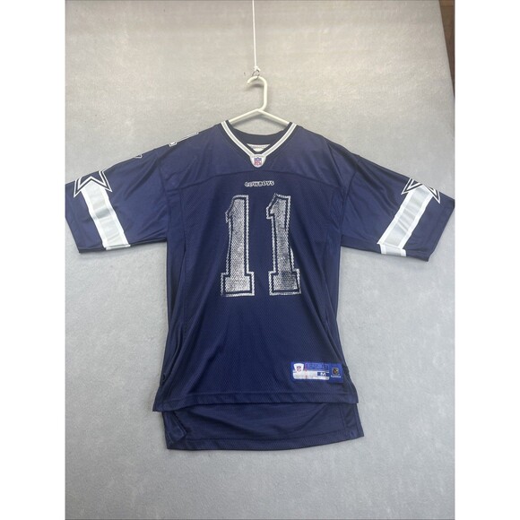 Dallas Cowboys Equipment Jersey M Blue Drew Bledsoe Reebok NFL Football #11 VTG - Picture 2 of 15